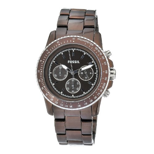 Fossil Women's CH2746 Quartz Chronograph Aluminum Brown Dial Watch  $54.01(60%off)