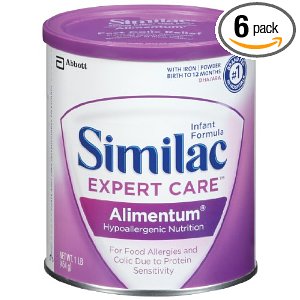 降價了！雅培Similac過敏濕疹專用1段嬰兒奶粉 1-Pound (454 g) (6桶裝) $118.50 + $11.30 運費