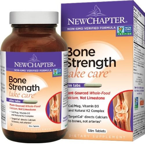 New Chapter Calcium Supplement with Vitamin K2 + D3 - Bone Strength Clinical Strength Plant Calcium with Vitamin D3 + Magnesium - 60 ct Slim Tabs, only $18.38, free shipping