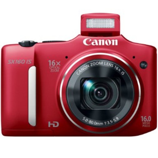 Canon PowerShot SX160 IS 16.0 MP Digital Camera with 16x Wide-Angle Optical Image Stabilized Zoom with 3.0-Inch LCD (Red) $124.00+free shipping