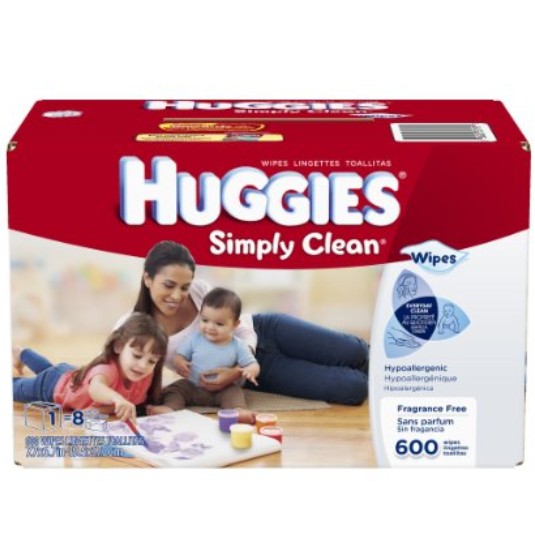 Huggies Simply Clean Fragrance Free Baby Wipes Refill, 600 Count $9.42+Free shipping