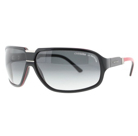 Carrera Tekno/S Wrap Sunglasses,Red & Black Frame/Dark Grey Gradient Lens,One Size $59.99+free shipping