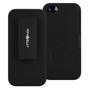 MiniSuit Clipster Combo Case with Kick Stand + Holster Belt Clip for Apple iPhone 5 - Black $12.95+free shipping