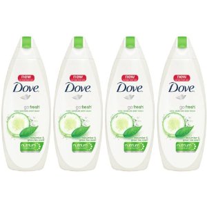 Dove go fresh Body Wash Cucumber and Green Tea 22 oz, Pack of 4, only $15.25, free shipping after clipping coupon and using SS