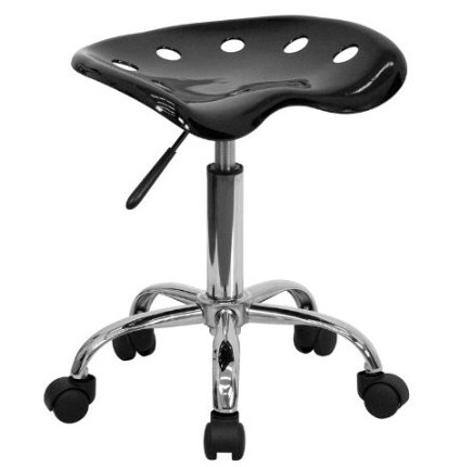 Flash Furniture LF-214A-BLACK-GG Vibrant Black Tractor Seat and Chrome Stool $35.00+free shipping