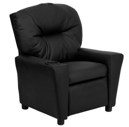 Flash Furniture BT-7950-KID-BK-LEA-GG Contemporary Black Leather Kids Recliner with Cup Holder $82.99+free shipping