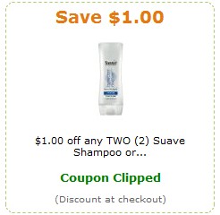 Amazon: $1.00 off any TWO Suave Shampoo or Conditioner products
