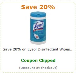 Amazon现有5款Lysol 牌消毒湿巾全场打折20% 