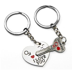 LE Key to My Heart Cute Couple Keychain Love Keychain Key Ring $2.72+free shipping