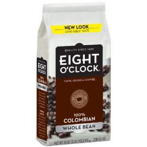 Eight O'Clock 百分百哥伦比亚咖啡整豆(每袋33盎司装)  $14.19