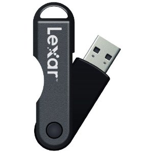 Lexar JumpDrive TwistTurn 64 GB USB 2.0 Flash Drive LJDTT64GASBNA (Black) $21.99