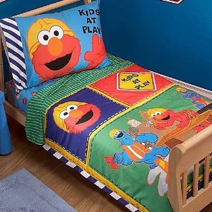 降，超贊！芝麻街 Sesame Street 寶寶床上用品4件套     原價$49.99   現特價只要$27.99(44%off)