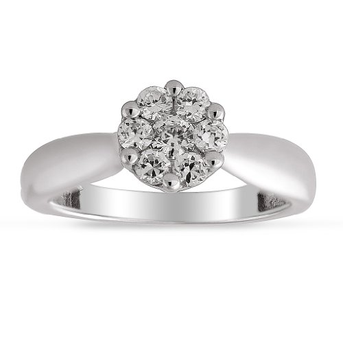 Women's 14k White Gold Engagement Ring, size 6 (1/2 Cttw I-J Color, I1-I2 Clarity)  $506.57