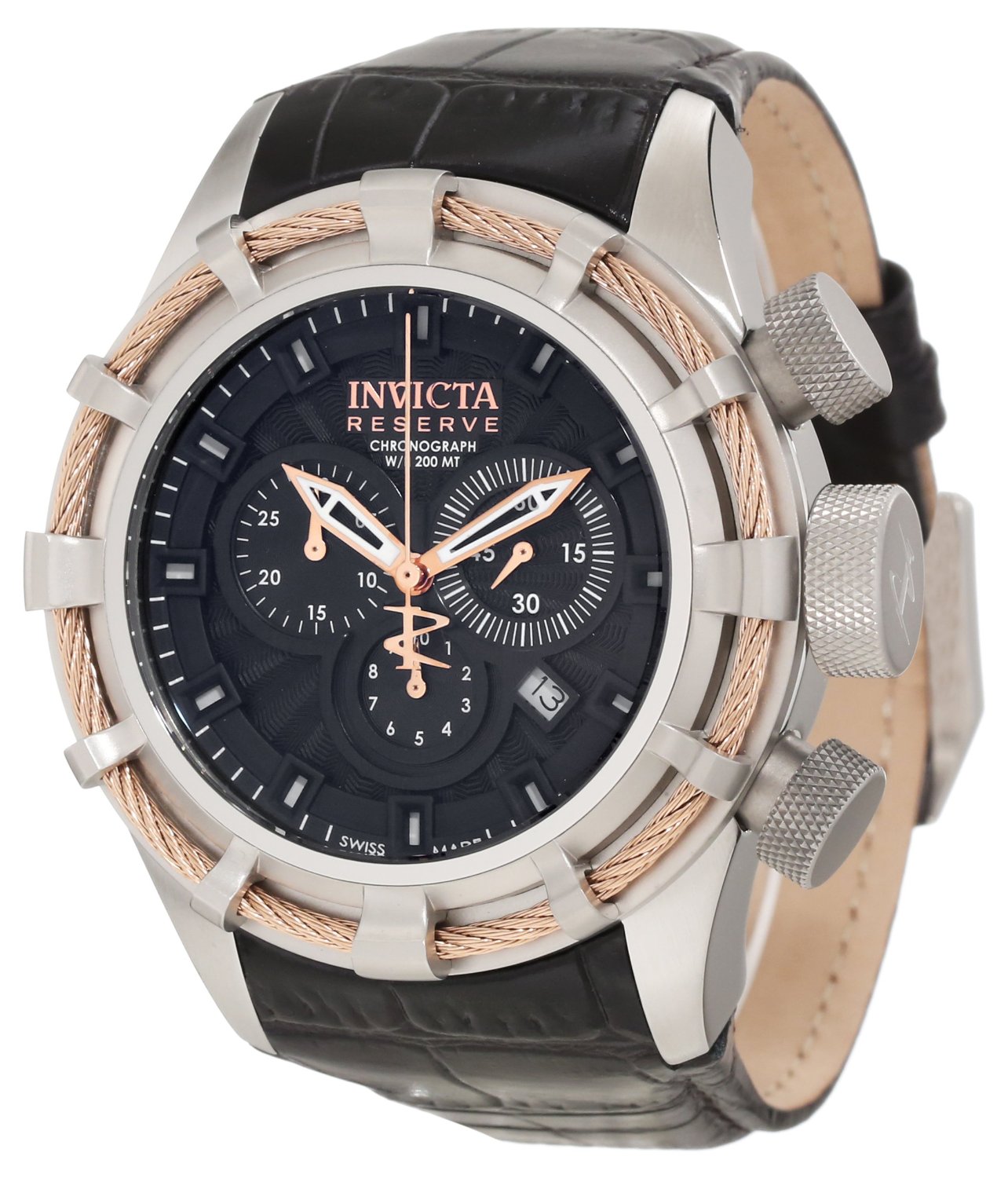 Invicta Men's 11041 Bolt Reserve Chronograph Black Textured Dial Watch  $309.99