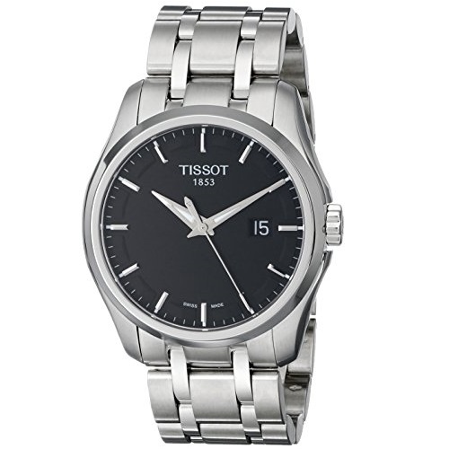 Tissot Men's T0354101105100 Couturier Black Dial Stainless Steel Watch, only $257.52, free shipping