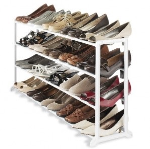 Whitmor, 4 Tier, 20-Pair Floor Shoe Stand, Whitee, only$5.23