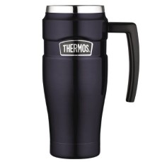 Thermos Stainless Steel King 16 Ounce Travel Mug with Handle, Matte Black, only  $16.73