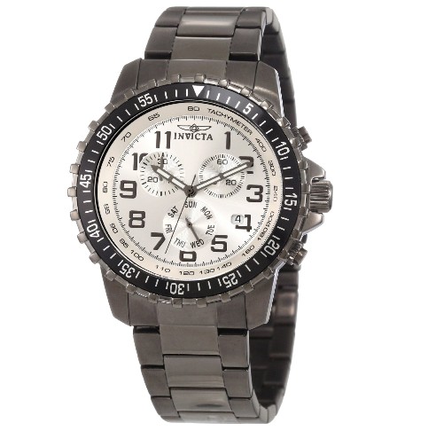 Invicta Men's 11370 Specialty Pilot Design Chronograph Silver Dial Gunmetal Stainless Steel Watch $107.40+free shipping