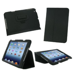 rooCASE Ultra-Slim (Black) Vegan Leather Folio Case for Apple iPad Mini 7.9-Inch Tablet - Thinnest Folio Case - 17mm $4.98+free shipping