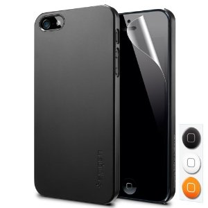 SPIGEN SGP 苹果iPhone 5黑色保护壳+HOME键按钮+屏保贴膜 现打折43%仅售$12.99