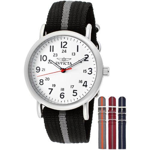 Invicta Men's 12802 Specialty Collection White Dial Nylon Watch Set with Four Interchangeable Straps $39.99+free shipping