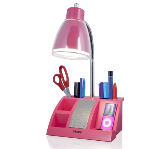 iHome iHL24-Pink Colortunes Desk Organizer Speaker Lamp with iPod Player Compartment, Pink $24.95