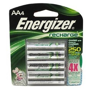 Energizer New Recharge Batteries, AA, 4-Count $9.10+free shipping