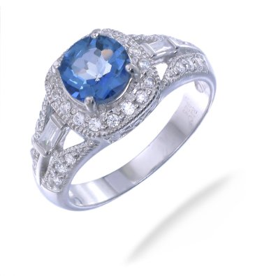 925純銀7MM圓切天然水晶1.50克拉訂婚戒指（規格5 - 9）特價僅售$29.99