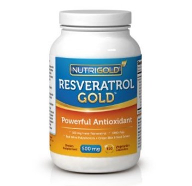 NutriGold Resveratrol GOLD, 500mg, 120 Vegetarian Capsules - trans-Resveratrol with Grape Seed and Red Wine Polyphenols $24.99 free shipping