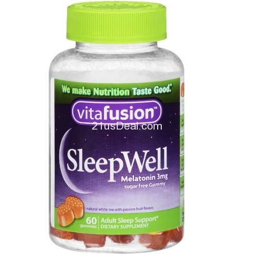 Vitafusion助睡眠成人咀嚼軟糖， 60粒/瓶，共兩瓶，原價$14.98，現僅售$10.50，免運費