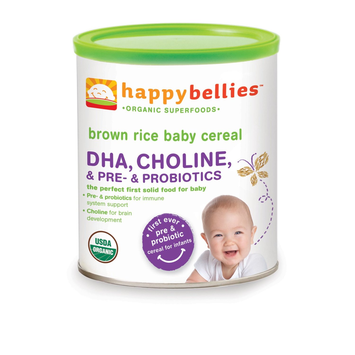 禧贝 Happy Bellies 糙米米粉（含DHA + Pre & Probiotics）6罐装，现仅售$16.95，免运费