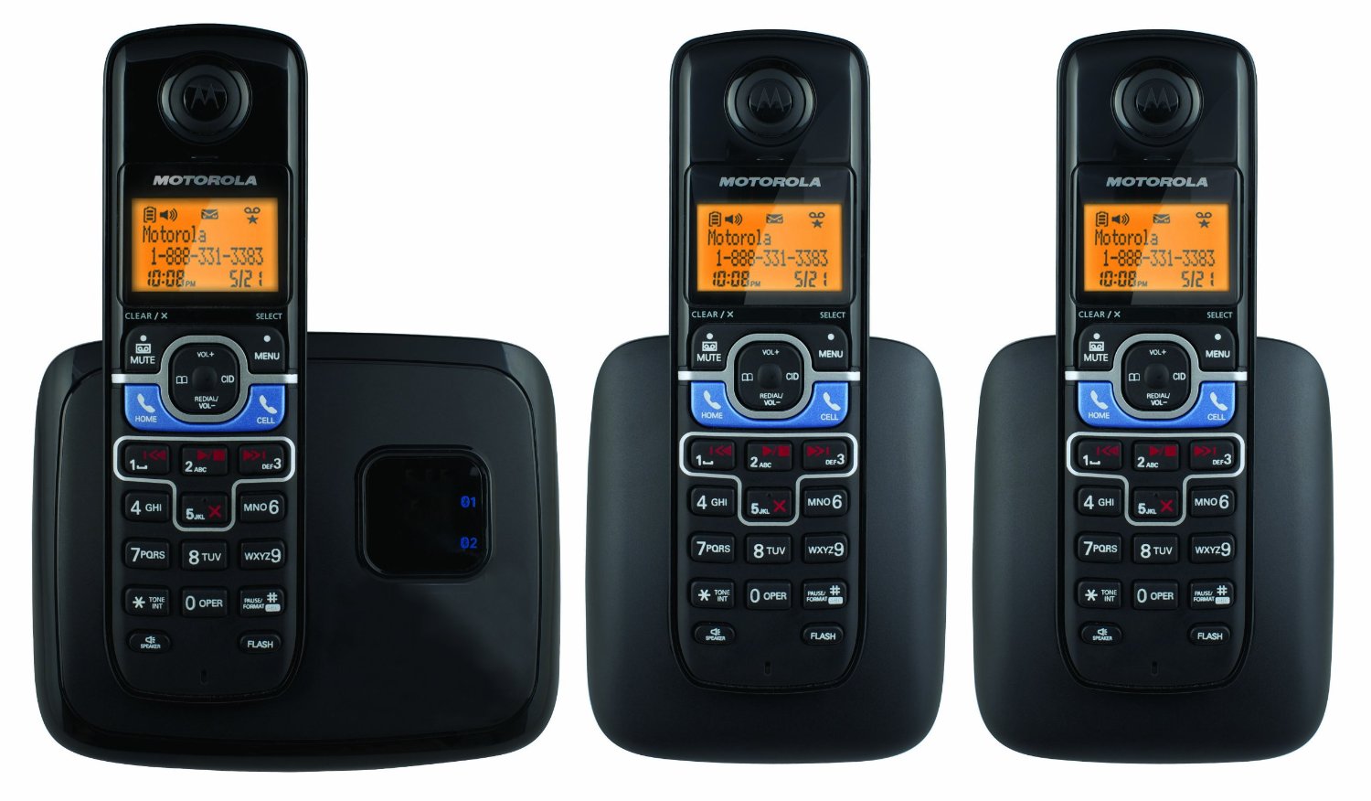Motorola DECT 6.0 Cordless Phone with 3 Handsets, Digital Answering System and Mobile Bluetooth Linking L703BT  $61.99