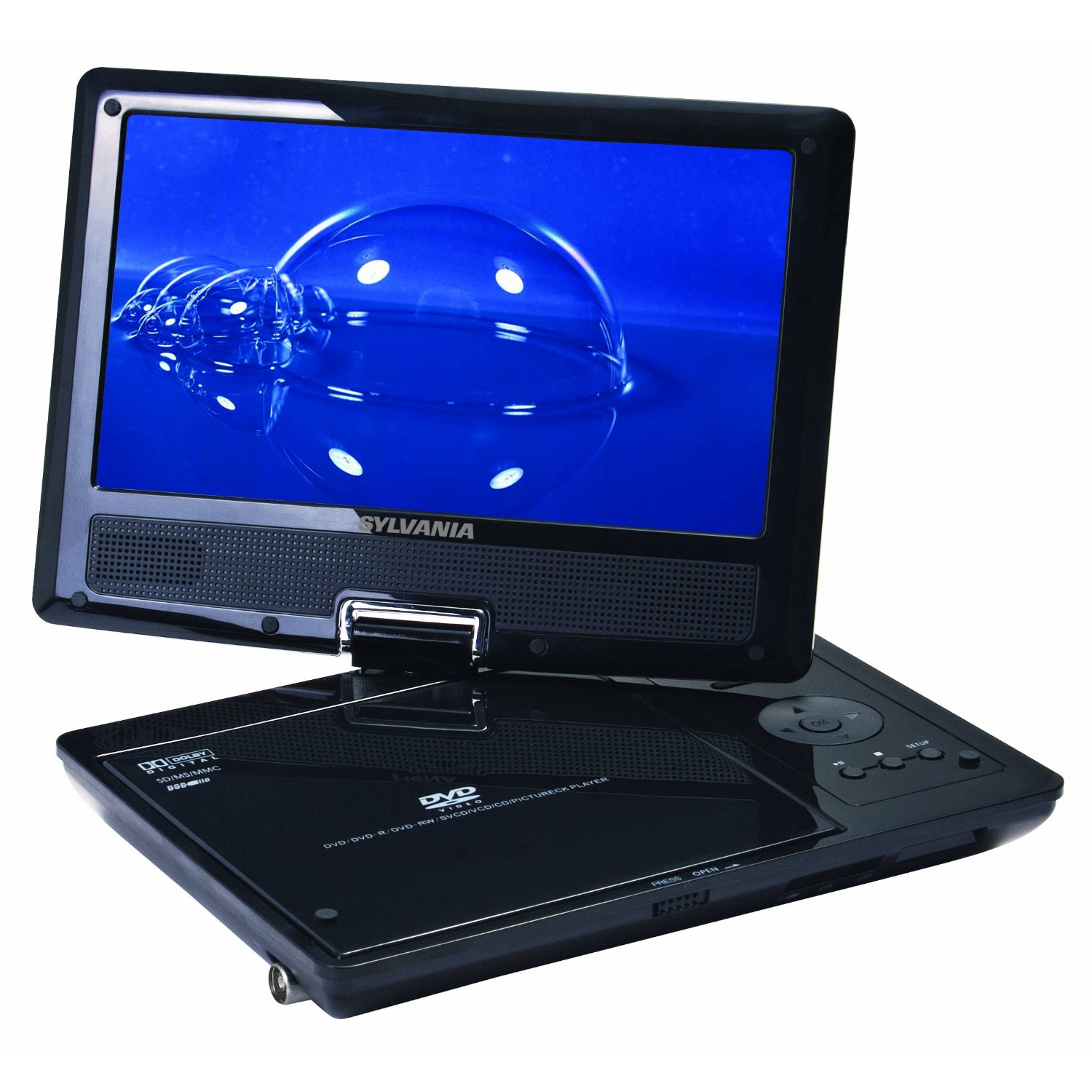 Sylvania SDVD9000B2 9-Inch Portable DVD Player with Car Bag/Kit, Swivel Screen, USB/SD Card Reader, Piano Black Finish  $64.99