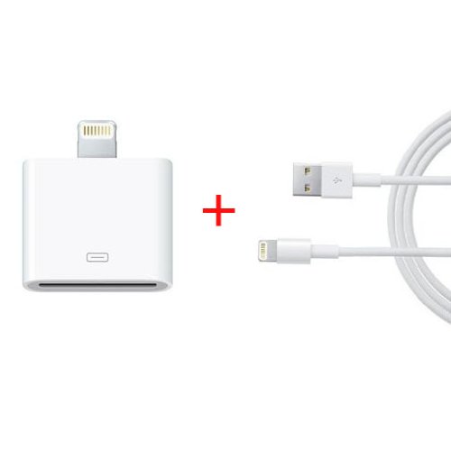 USB lightning cable + 8pin to 30pin Adapter Connector for iPhone 5 $12.55+free shipping