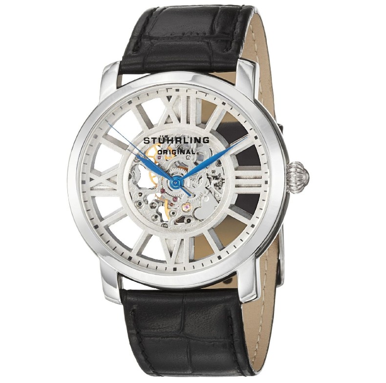 Stuhrling Original Men's 280.33152 Classic Winchester Terrace Mechanical Skeleton Silver Tone Watch $74.99+free shipping