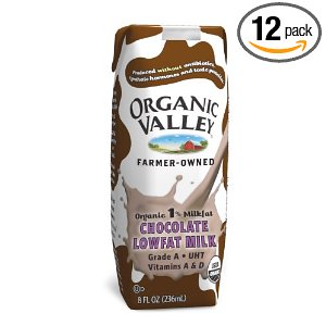 Organic Valley, Lowfat Chocolate Milk (1% Milkfat), 8-Ounce Aseptic Cartons (Pack of 12) $5.55