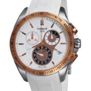 再降！創新低！Tissot天梭男士T0244172701100 T-Sport白錶盤計時腕錶特價僅售$311.36(52%off)