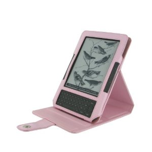 rooCase Convertible (Pink) Leather Case Cover with 3 Way Adjustable Stand for Amazon Kindle Wireless Reading Device with 6