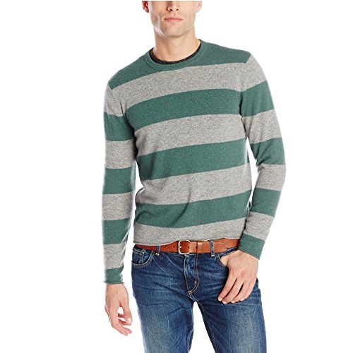 Williams Cashmere Men's 100% Cashmere Striped Crew Neck Sweater,only$15.38