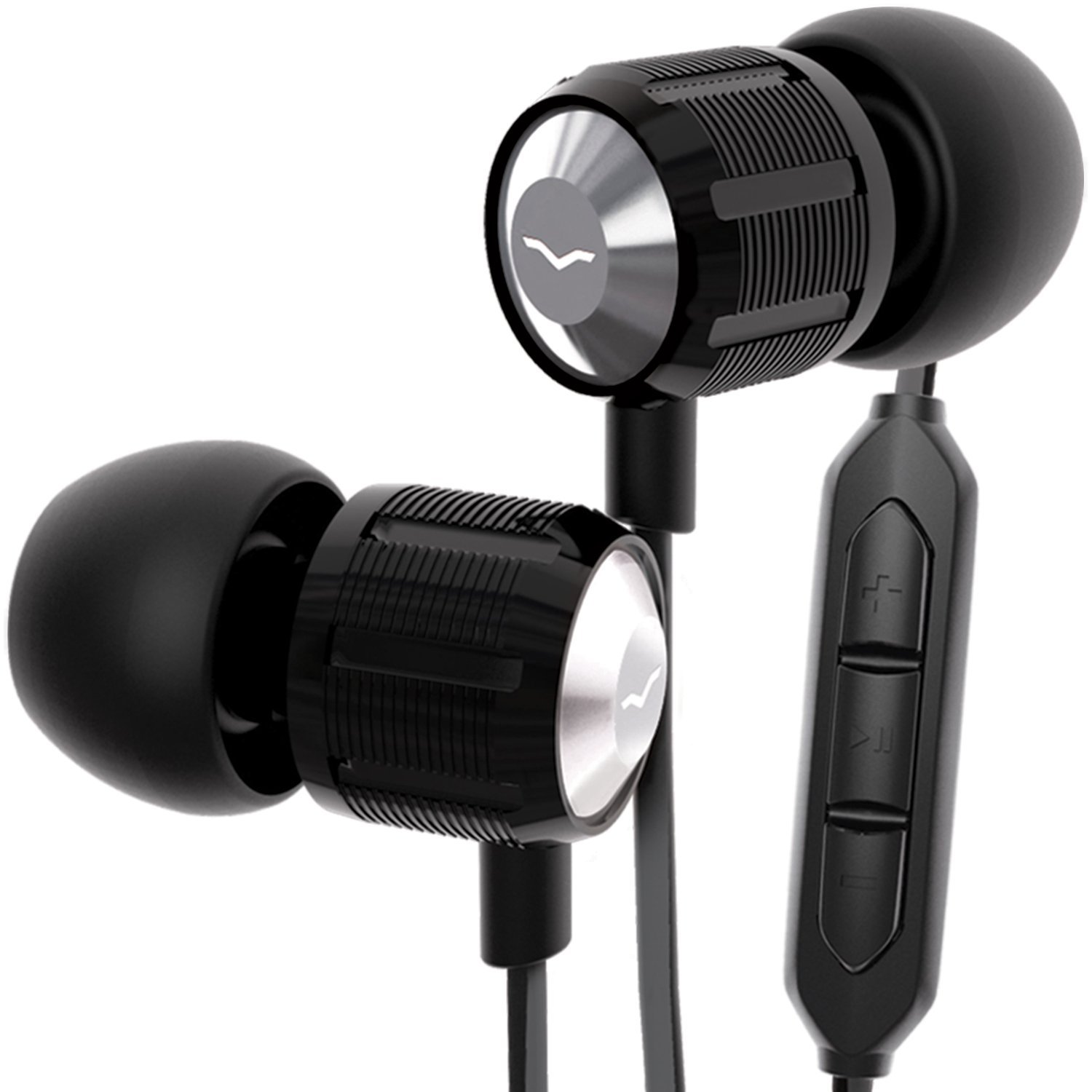 V-MODA Bass Freq Metal 3-Button Mic In-Ear Noise-Isolating Headphone for Apple (Nero)  $17.68
