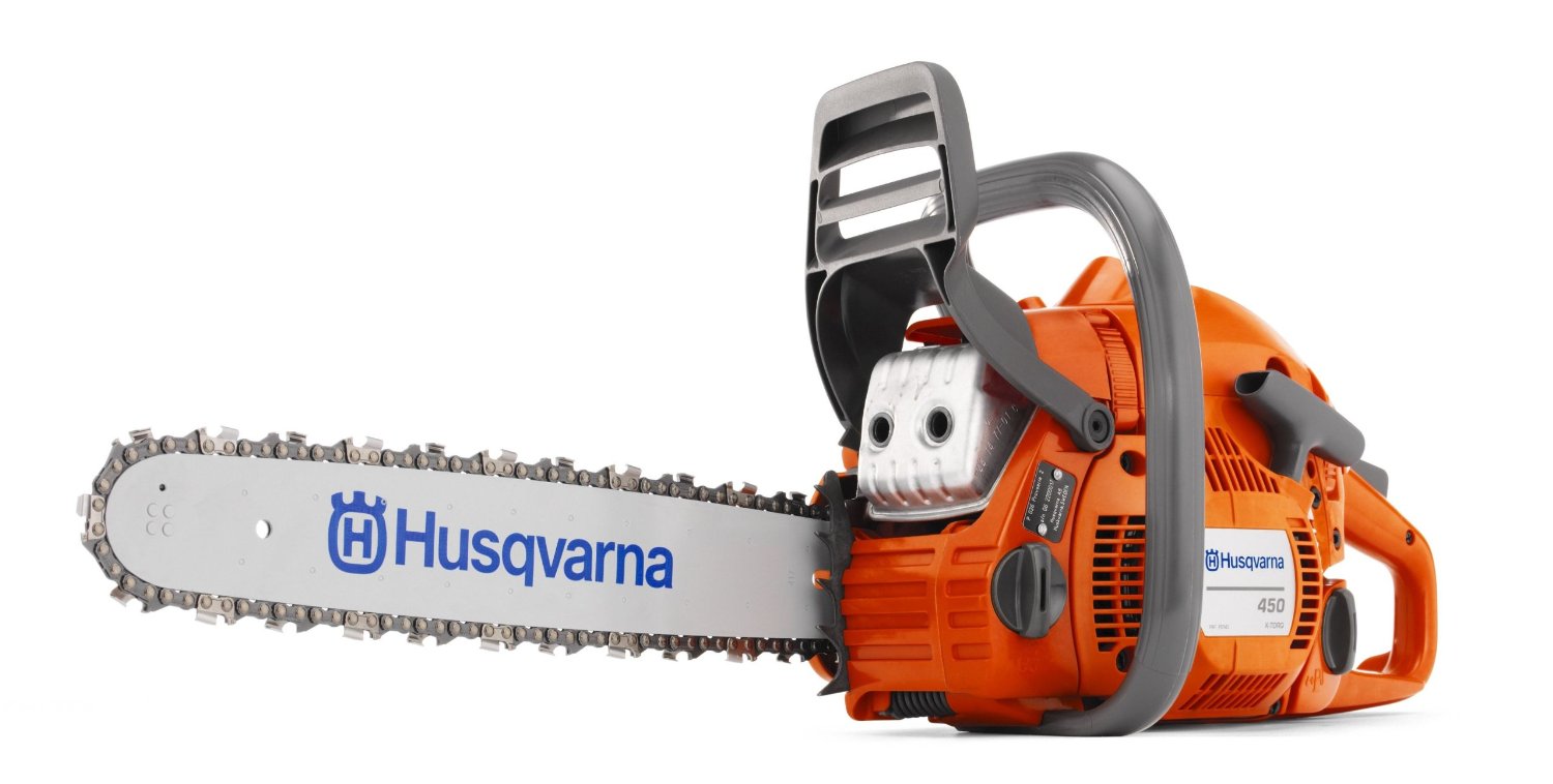 Husqvarna 450 18-Inch 50.2cc X-Torq 2-Cycle Gas Powered Chain Saw With Smart Start (CARB Compliant)  $296.03