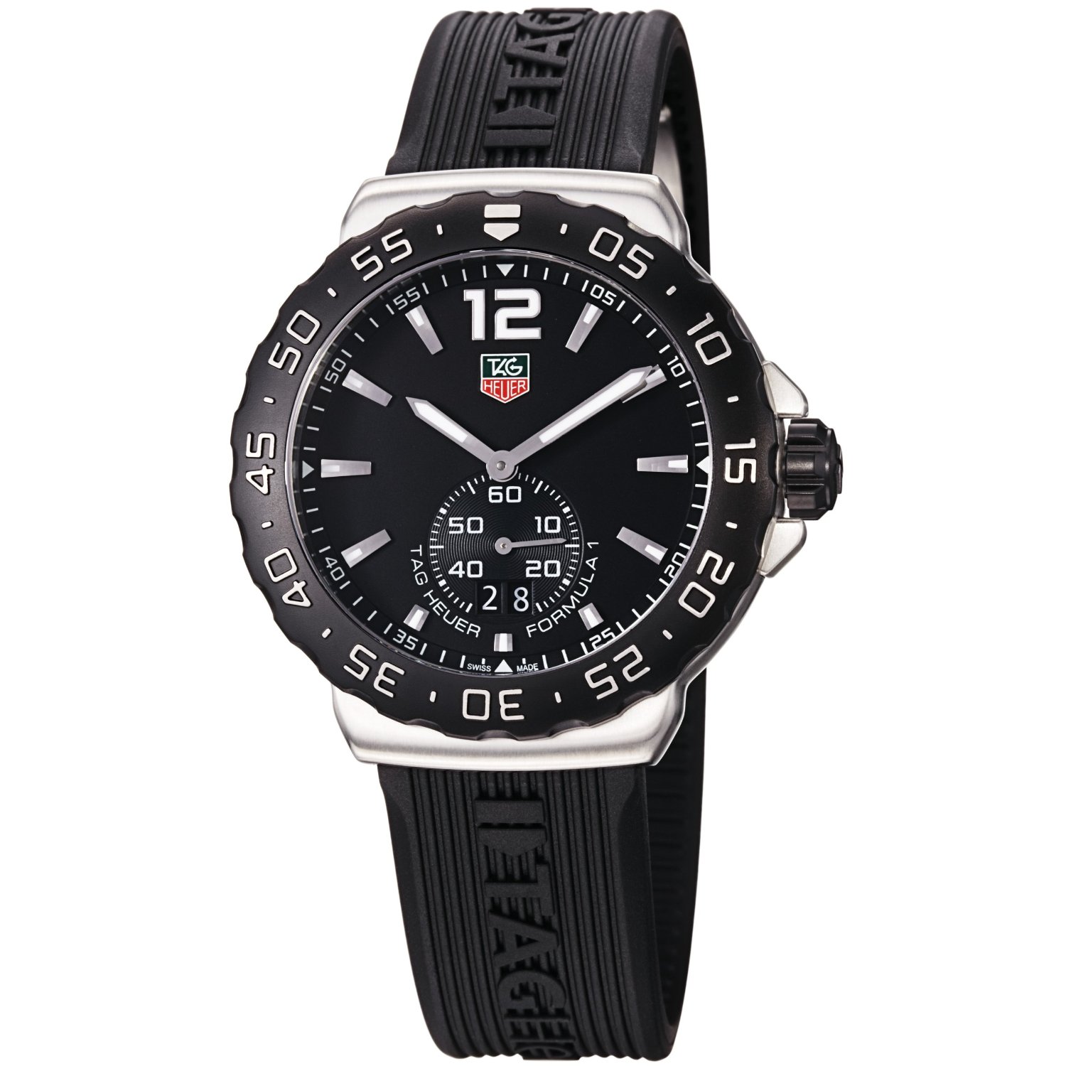 TAG Heuer Men's WAU1110.FT6024 Formula 1 Black Dial Black Rubber Strap Watch  $716.00