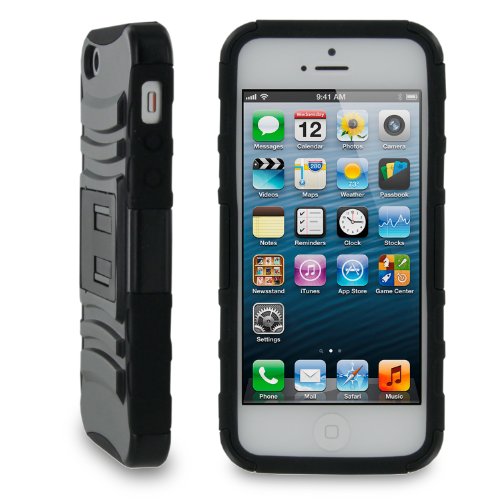 rooCASE T2 Hybrid Armor (Black) Case with Holster and Stand for Apple iPhone 5 $6.00 + $2.99 shipping