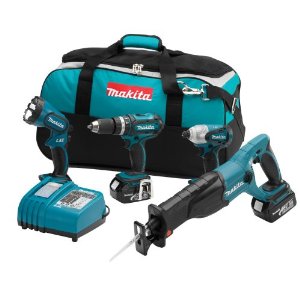 Makita LXT407 18-Volt LXT Lithium-Ion Cordless 4-Piece Combo Kit $372.00+free shipping