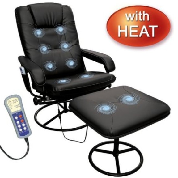 Comfort Products 60-0582 Heated Massage Recliner and Ottoman, Black $177.99+free shipping