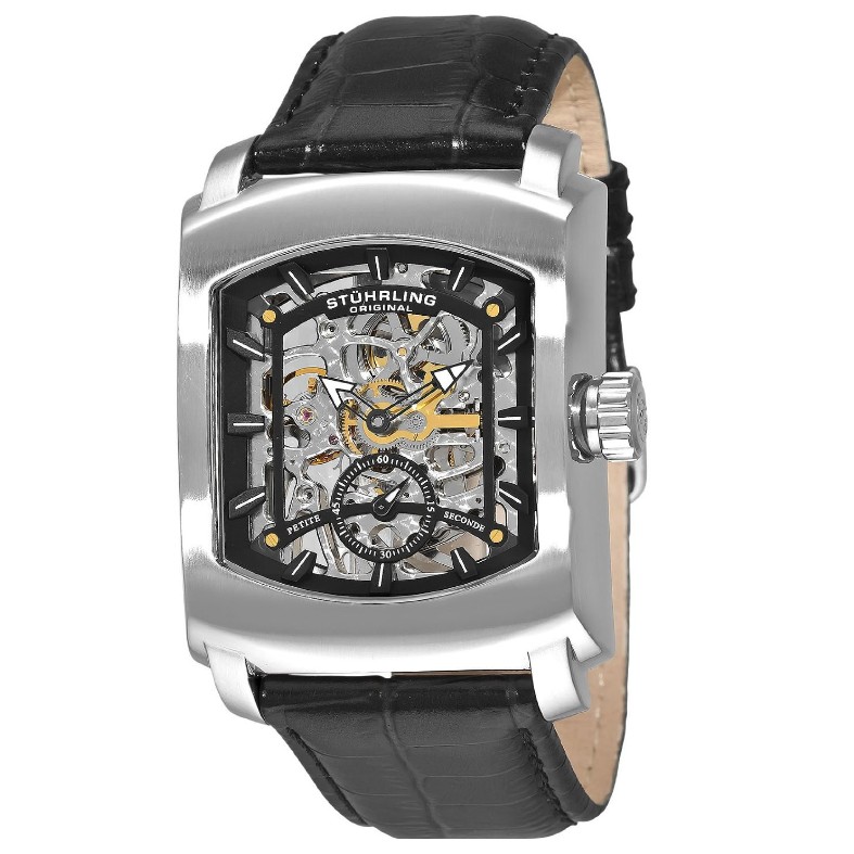 Stuhrling Original Men's 317.33151 Classic Metropolis Midtown Banker Mechanical Skeleton Black Watch $94.99+free shipping