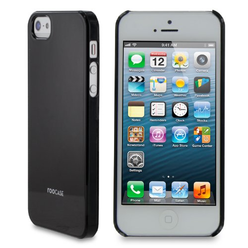 rooCASE Ultra Slim Gloss (Black) Shell Case for Apple iPhone 5 $0.01+$3.99 shipping！