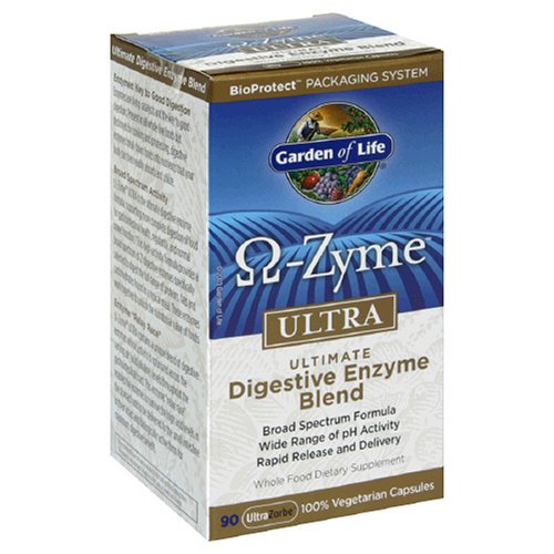 Garden of Life Omega-Zyme Ultra Ultimate Digestive Enzyme Blend, Capsules, 90-Count Bottle $22.99+free shipping