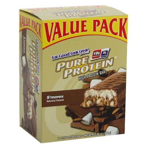 Pure Protein S'mores Value健康代餐营养棒（12支）$9.40免运费