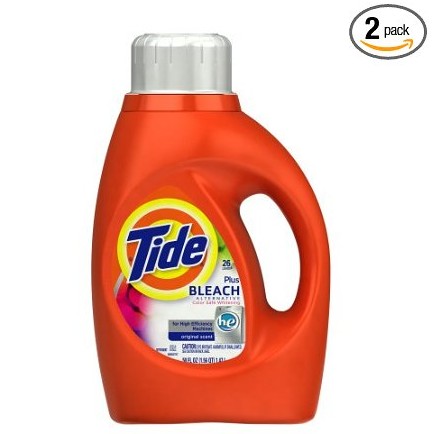 Tide with Bleach Alternative High Efficiency Original Scent Detergent, 50 Ounce (Pack of 2) $7.18